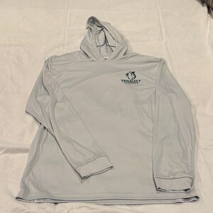 Men’s performance sun shirt, Gray Hooded Long Sleeve Shirt